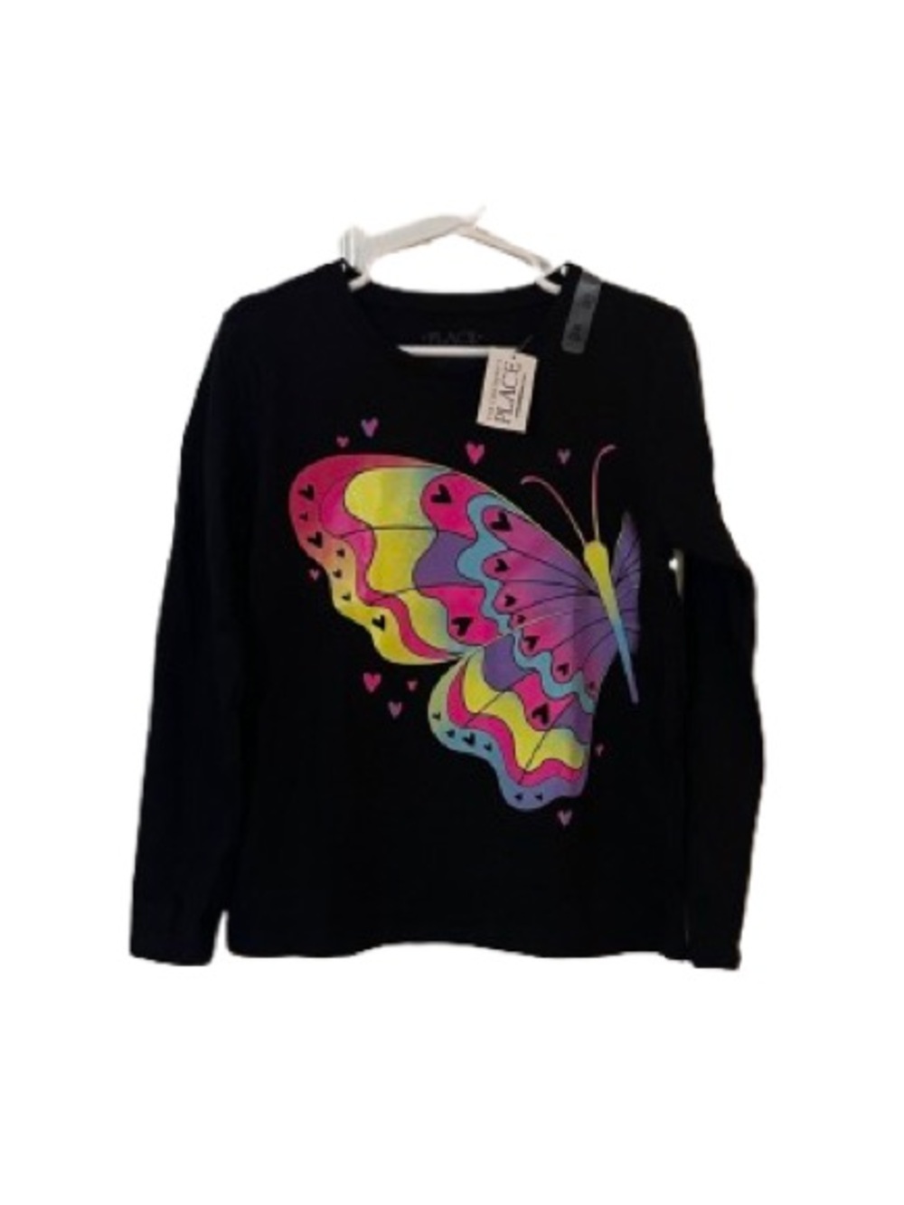 The Children's Place Black with Butterfliy Long Sleeve Tee-Medium